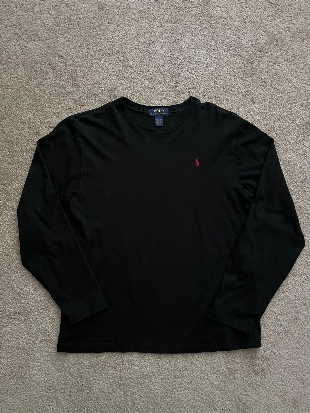 Polo by Ralph Lauren Black Long-Sleeve Crewneck Shirt